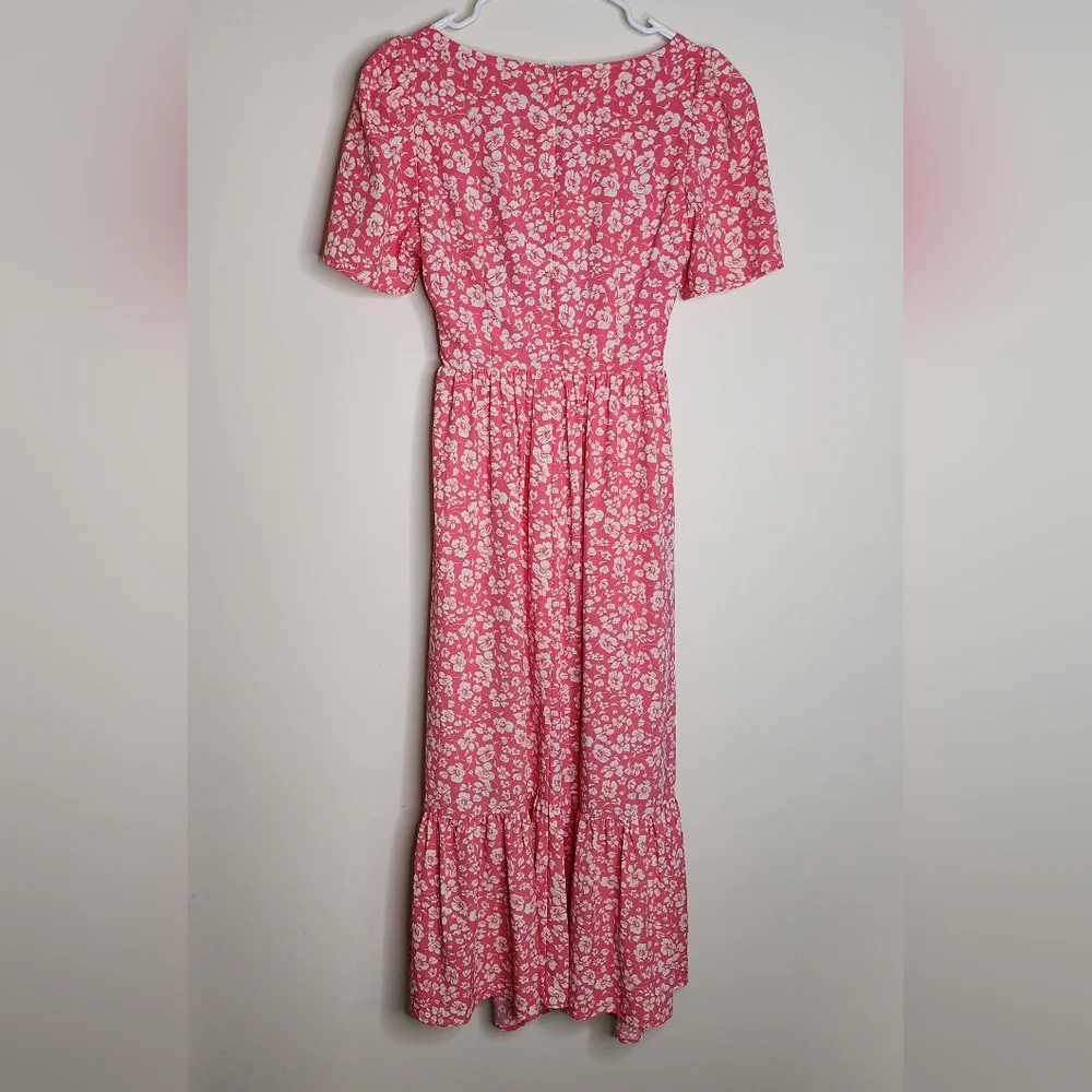 Wayf Pink Floral Cut Out Maxi Dress Small Spring Vibes Coquette Garden Party - Picture 10 of 15